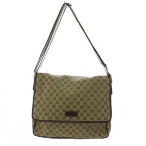 Gucci Messenger Bag Shoulder GG Canvas Khaki Green OH